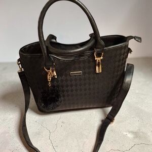 Charles & Keith Classic Black leather Tote with Gold Hardware - Women's Handbag